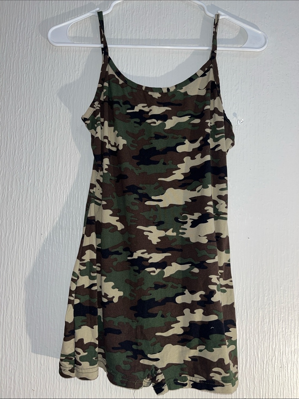 Camo Romper w Thin Straps